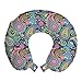 ABAKUHAUS Paisley Reisekissen Nackenstütze, Bohem Bunte, Schaumstoff Reiseartikel für Flugzeug und Auto, 30x30 cm, Mehrfarbig
