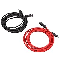 Vista 2 de Cable adaptador solar, 1 par de cable de panel solar de 12 AWG con conector adaptador solar, cable de extensión solar, cable fotovoltaico resistente