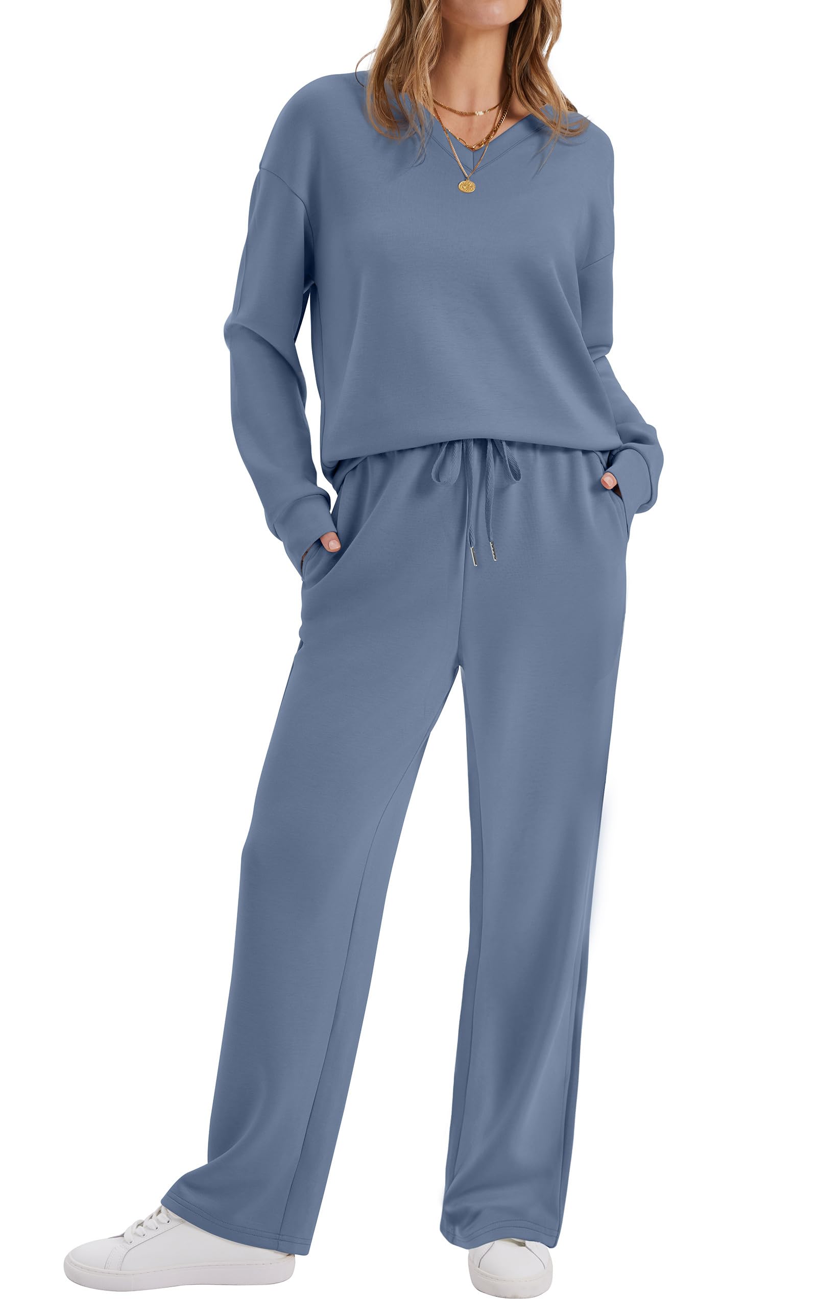 WIHOLL Women's 2 Piece Matching Lounge Set Sweatsuits Fall Outfits