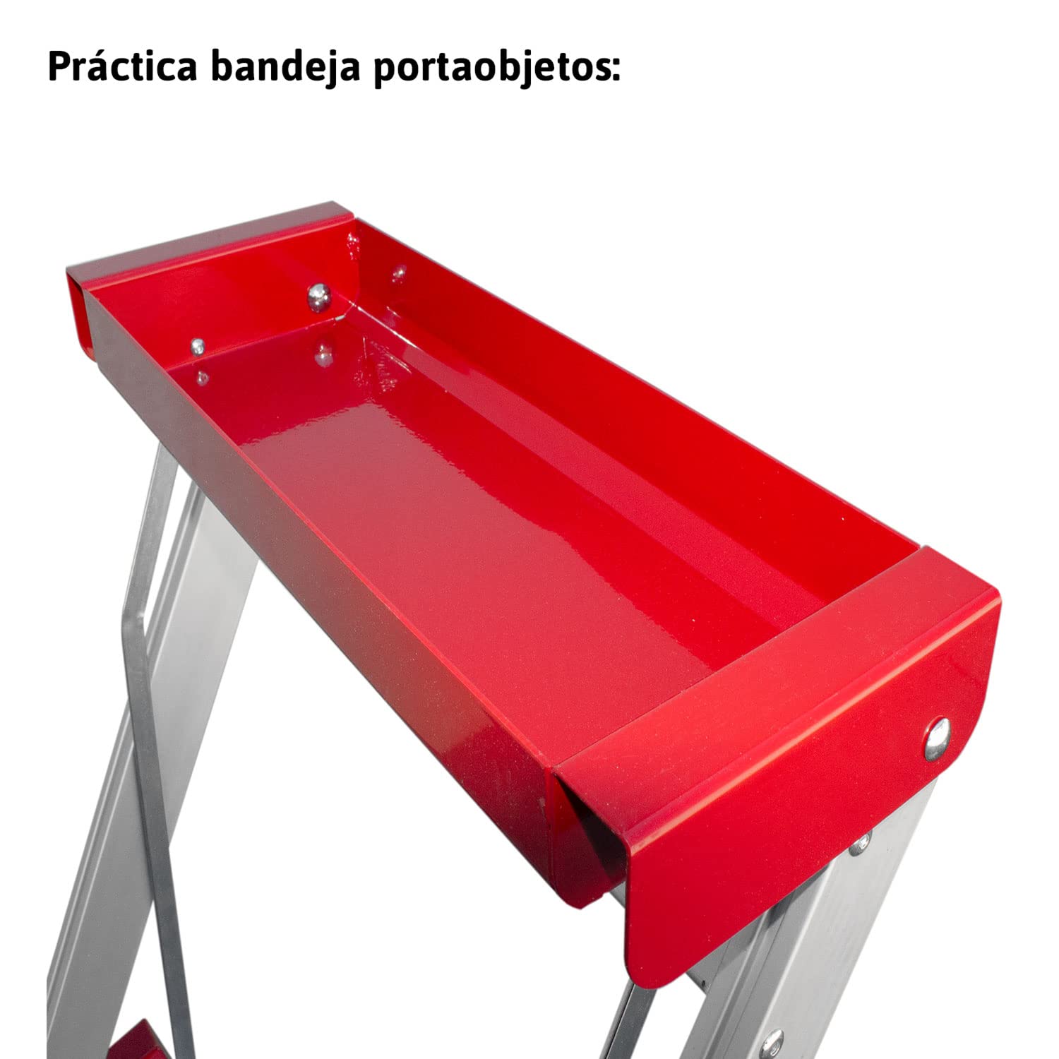 Faraone - Taburete Alto de Aluminio SGP05 - con 5 Peldaños - 177x57x15 cm - Plegable y Ligero - Ideal para Trabajos en Altura - Peso Soportado de 150 kg - Peldaños Antideslizantes