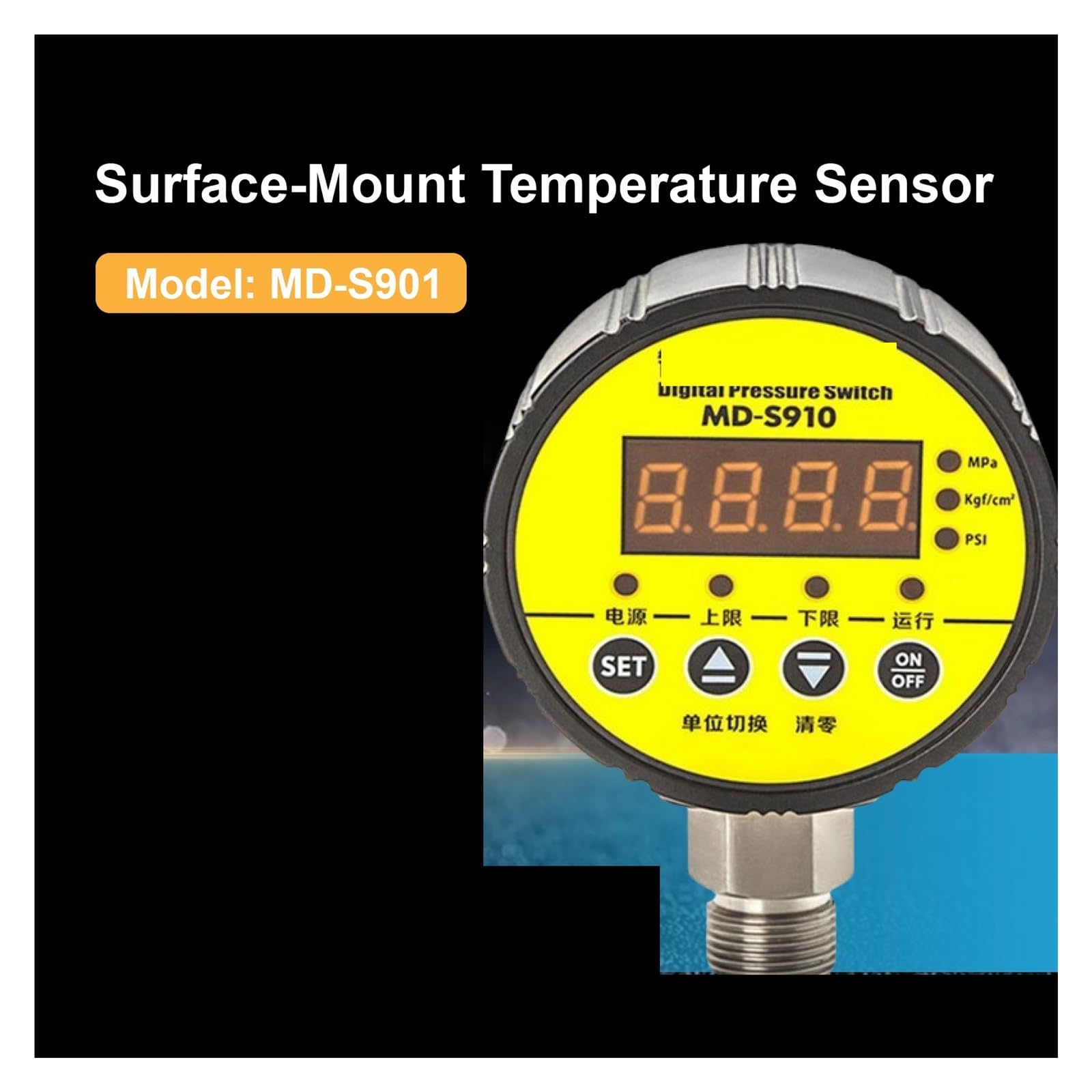 Digitaler Manometerschalter, Druckregler MD-S910, hydraulisches Vakuum-Manometer aus Edelstahl(0-1Mpa-M20-1.5,DC24V)