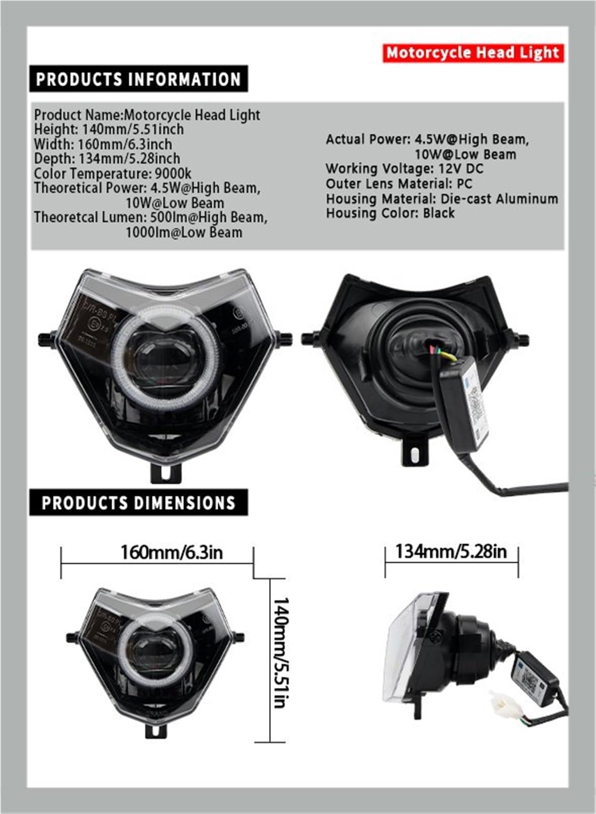 Faros Motocicleta para Faros Motocicleta para Sherco LED Antiniebla | Para faros de motocicleta Para Sherco aplicación LED Ojos de Ángel de apertura controlada por Bluetooth