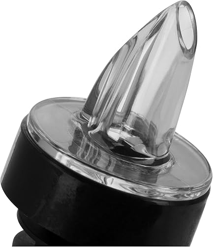 Miniatura 6 de Juego de 12 vertedores de botellas de licor con boquilla transparente de flujo libre de plástico con cuello, vertedores clásicos para botellas de