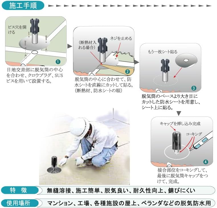 孫悟空ドレン/SGKドレン 脱気筒 (一般防水用 角型)