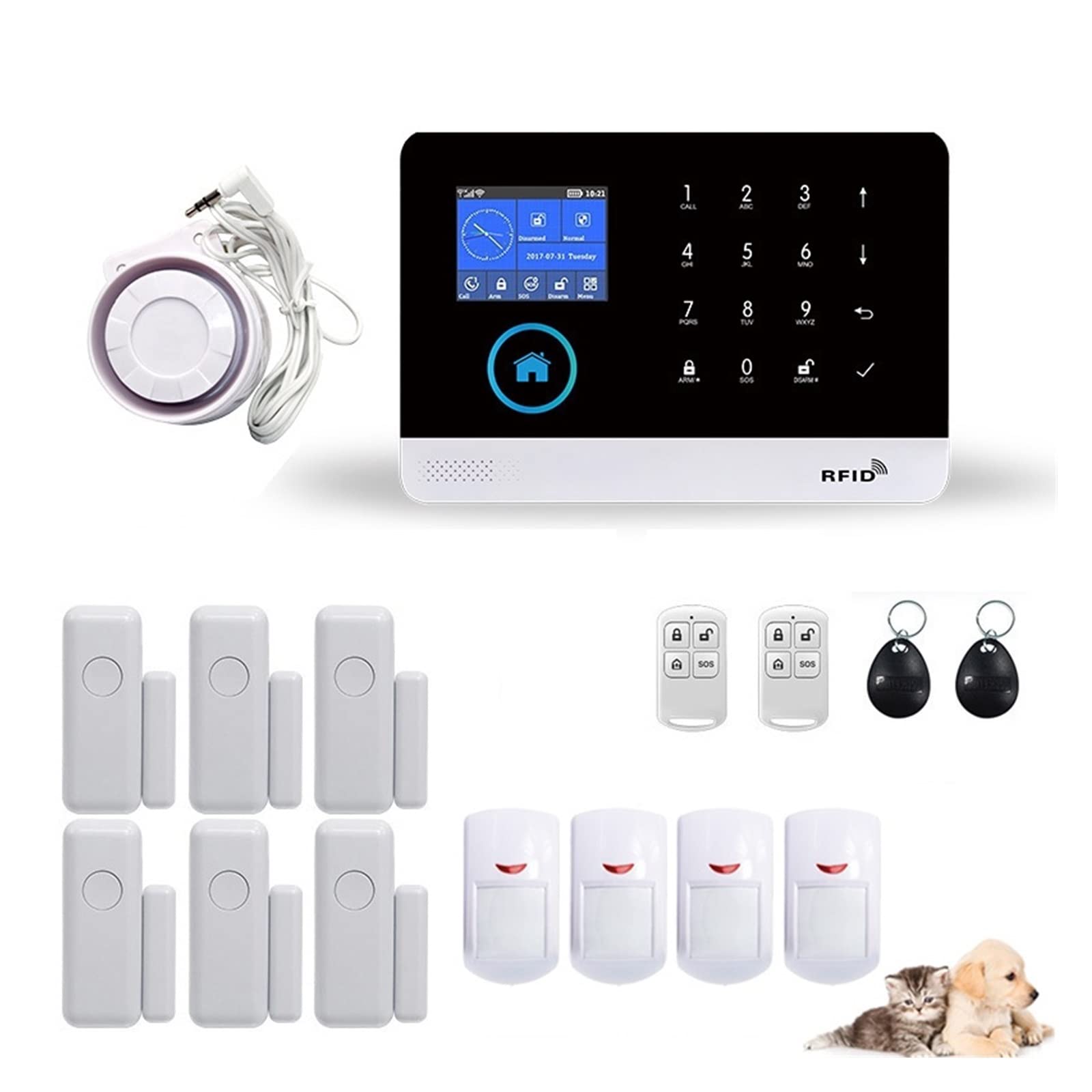 de alarma de seguridad for el hogar inalámbrico GSM TUYA con detector de sensor de movimiento PIR a prueba de mascotas compatible(G)