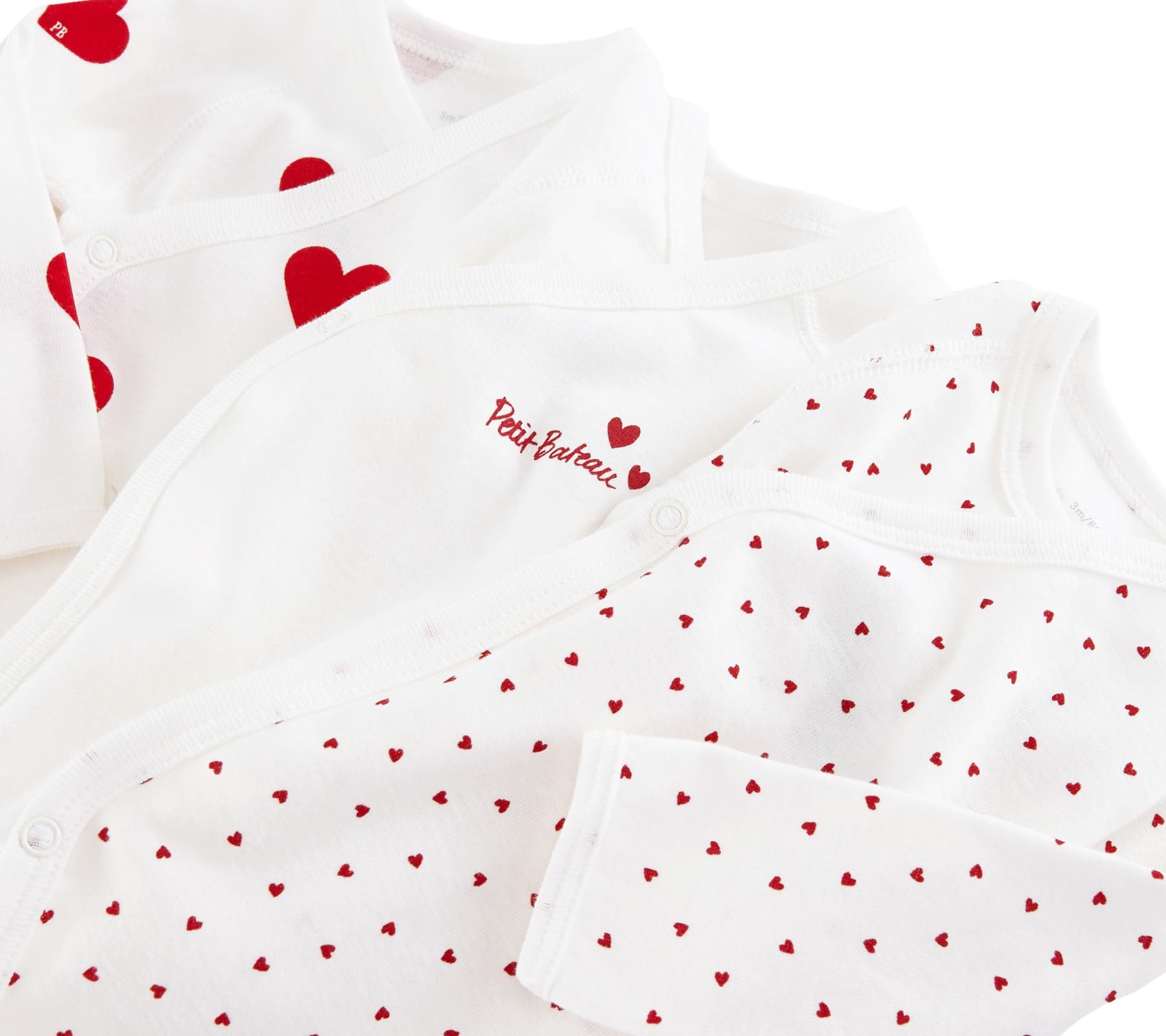 Petit Bateau A00az Body Neonato Manica Lunga Bimba 0-24 (Pacco da 3)