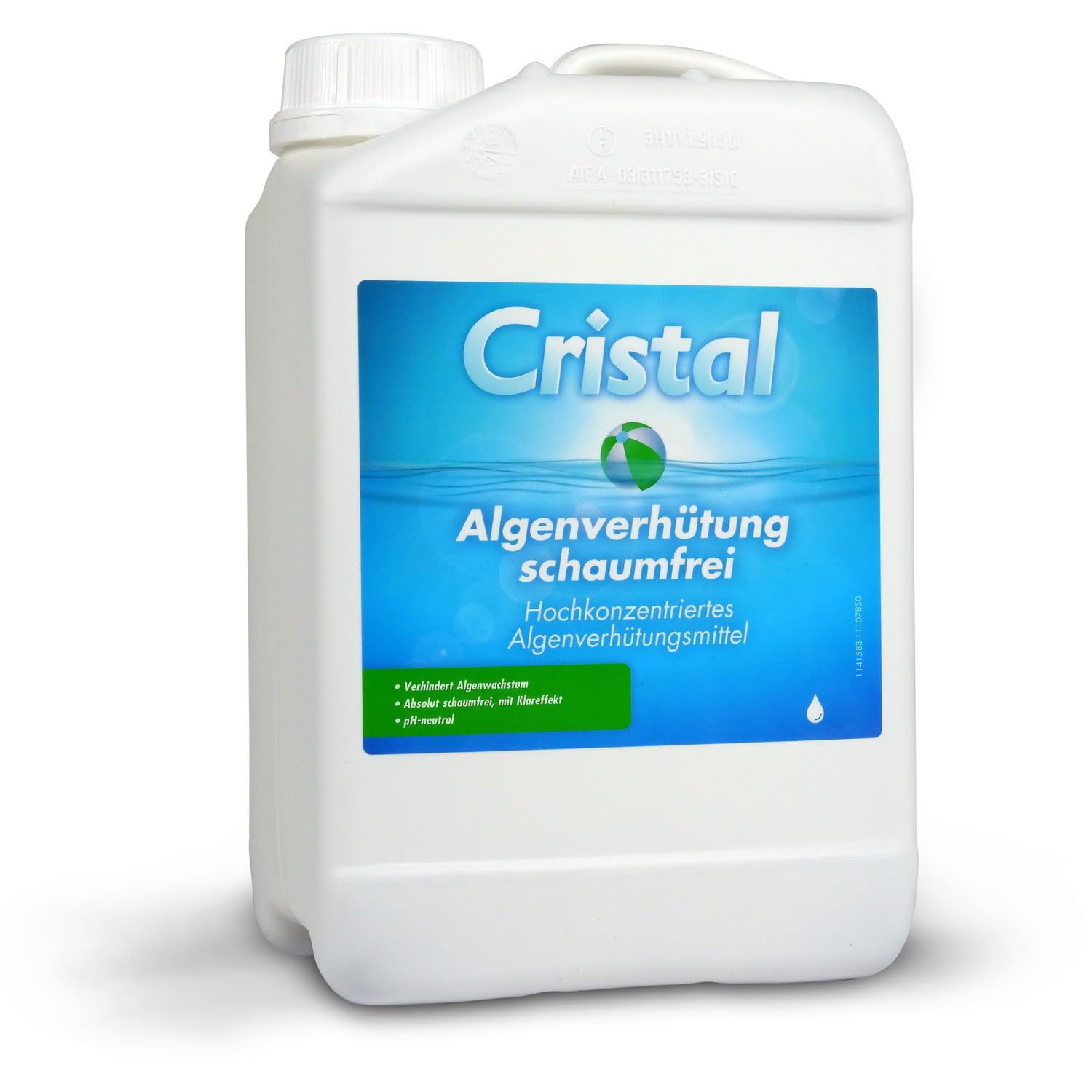 Cristal Algenverhütung SCHAUMFREI - Verhindert Algenwachstum im Poolwasser und hilft Trübstoffe zu entfernen - Geeignet für alle Pools & Schwimmbäder von 1000 bis 80000 Liter - pH-neutral (6 Liter)