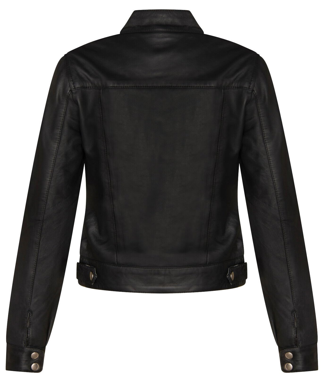 Infinity Leather Mujer lisa Cuero Motero Chaqueta de moto