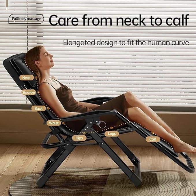 YOGIMOONI Faux Leather Portable Massage Chair Luxury Full Body 2024 Reclining Patio Camping Lounge Chair Folding Recliner for Indoor Zero Gravity Chair, Black YOGIMOONI Faux Leather Portable Massage Chair Luxury Full Body 2024 Reclining Patio Camping Lounge Chair Folding Recliner for Indoor Zero Gravity Chair, Black