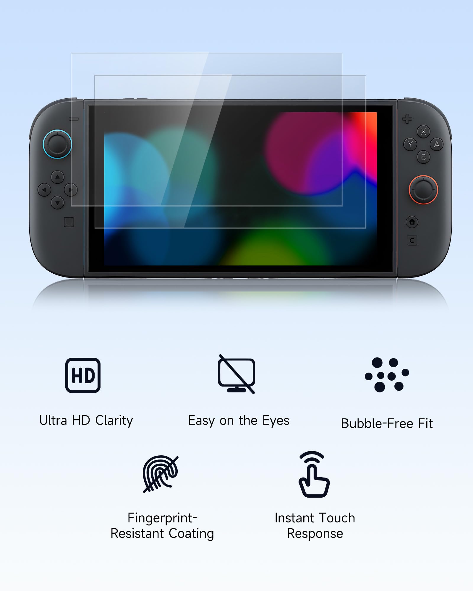 EasySMX Étui de transport pour Nintendo Switch – Ensemble d'accessoires de grand volume, 1 protecteur d'écran, 1 coque de protection Joy-Con, 2 paires de poignées en silicone | Plus durable