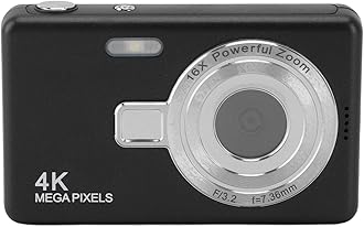 Digital Camera, 50MP 1080P Point and Shoot Digital Camera with 2.4in TFT Screen, 16X Zoom, Auto Focus, Portable Compact Design, for Photography Travel Vlog (Black)