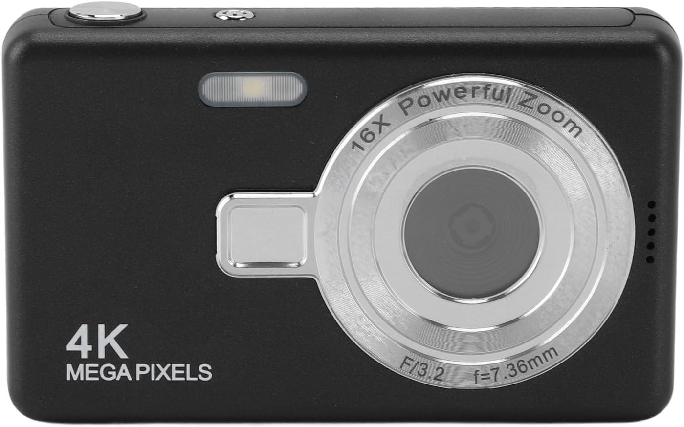 Digital Camera, 50MP 1080P Point and Shoot Digital Camera with 2.4in TFT Screen, 16X Zoom, Auto Focus, Portable Compact Design, for Photography Travel Vlog (Black)