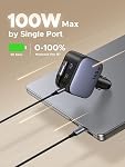 UGREEN 145W Retractable Car Charger, 4-Ports Car Phone Charger Fast Charging with 60W Retractable USB C Cable, Cigarette Lighter Adapter Compatible with iPhone 17 16 15 Pro Max, Galaxy S25 S24 Ultra