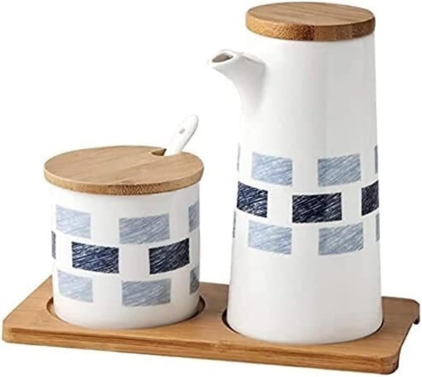 Oil and Vinegar Dispenser Oil and Vinegar Dispenser,Ceramic Oil Bottles,Soy Sauce,Vinegar,Collection Porcelain,Seasonings,Spice Jars Cooking(Large)