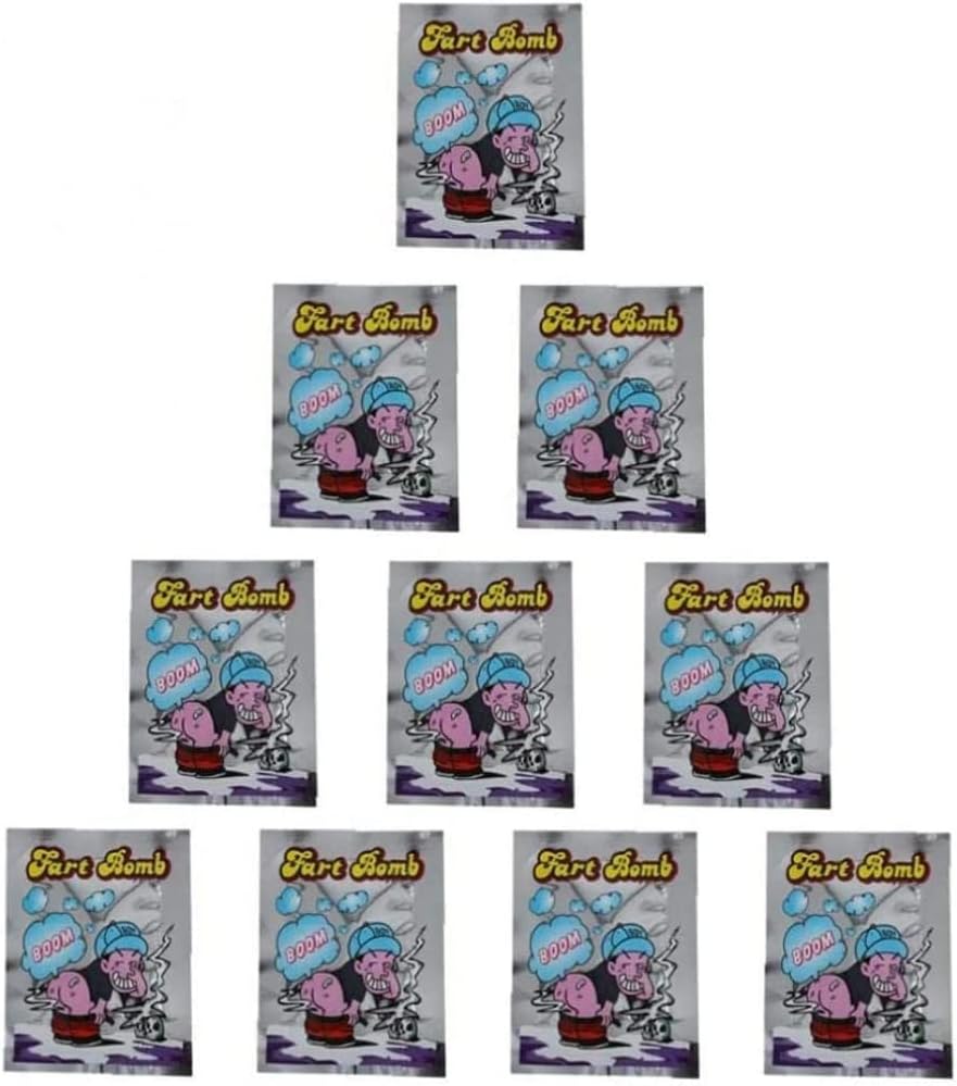 MasYosh 10Pcs Fart Bomb Great Bomb Nasty Smelly Fart Bags Novelty Joke Prank Jump Snake Tricky Toys Party Filler Funny Gags Magic Tricks Toys April Fool's Day Gift