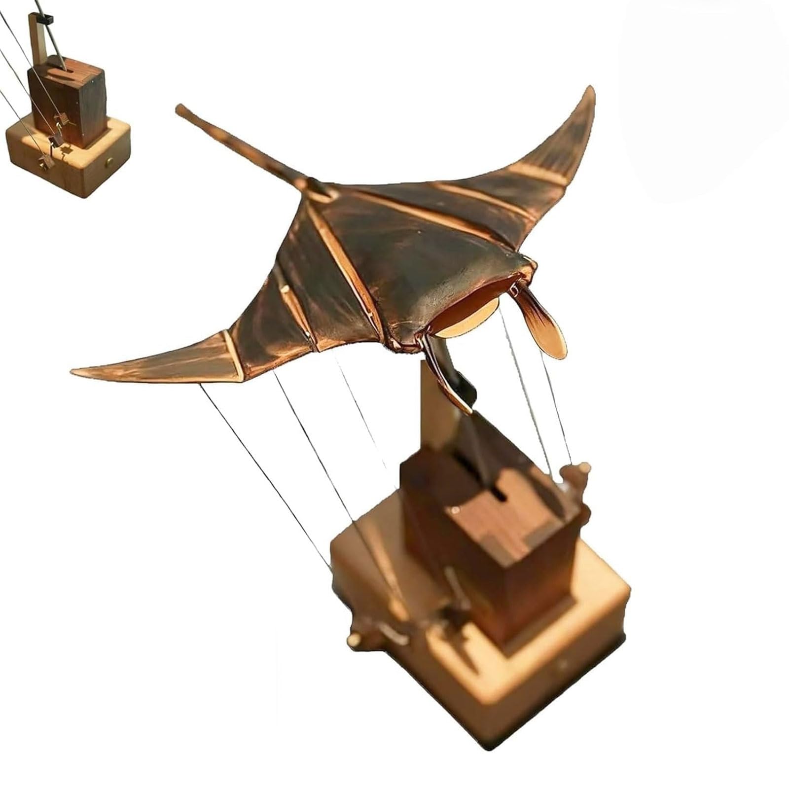 Raie manta bionique en bois fait main automaton mécanique de luxe pour bureau