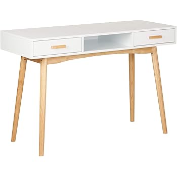 Homfa computer desk study writing table with drawers picture