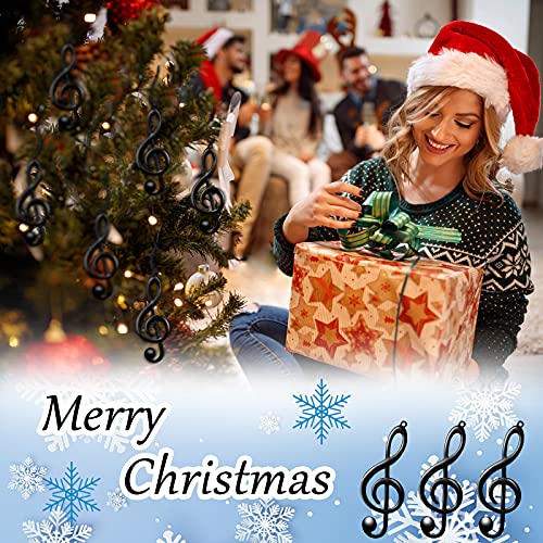 Christmas Music Note Ornaments Treble Clef Ornament For Christmas Tree Clearance Music Themed Party Decorations Treble Clef Hanging Ornaments With Ribbon For Tree Party Decoration (Black, 6 Pieces) #TOP1