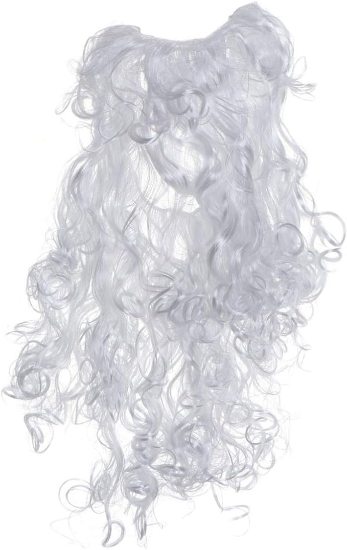 Generic Christmas Santa Claus Beard Santa Mustache Dress Up Outfit Christmas Costume Cosplay Accessories for Adult Kids White 50cm : Clothing, Shoes & Jewelry