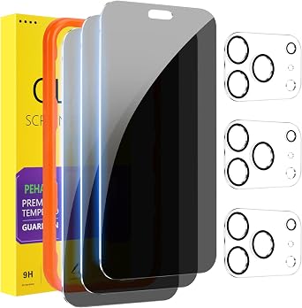 PEHAEL for iPhone 18 Pro Max Privacy Screen Protector+Camera Lens Protector