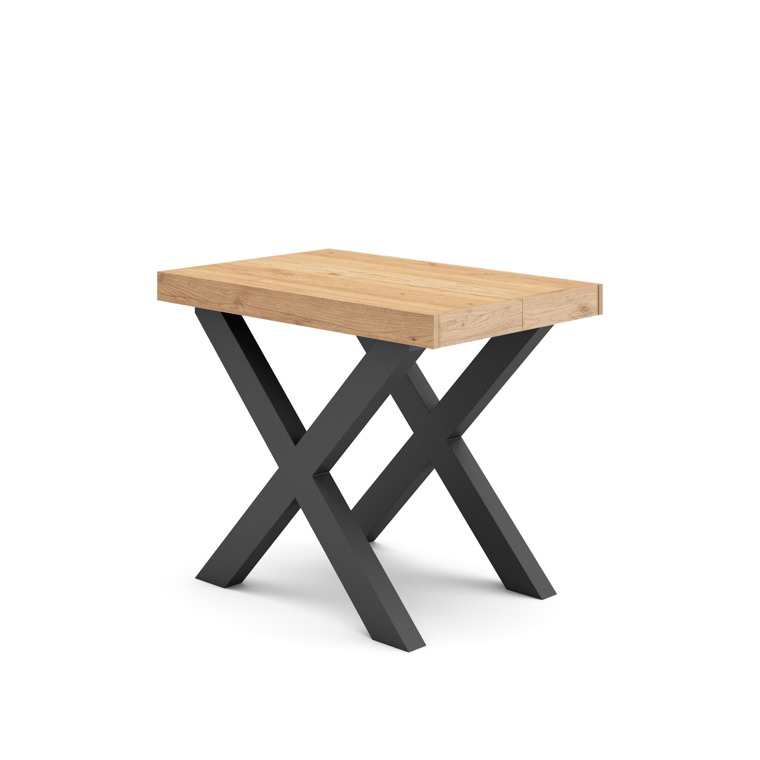 Skraut Home | Mesa Consola Extensible | Mesa Comedor Plegable | 180 | para 8 comensales | Patas Madera Maciza | Estilo Moderno | Roble