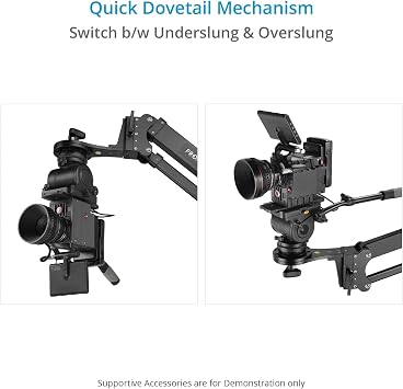 PROAIM 7.2ft Wave Fold Video Camera Jib Crane. 15kg/33lb Payload. 100mm Camera & Tripod Mounting. Quick Dovetail Mechanism. Telescopic Front & Rear Pivot Adjustments (JB-WVFD-01)