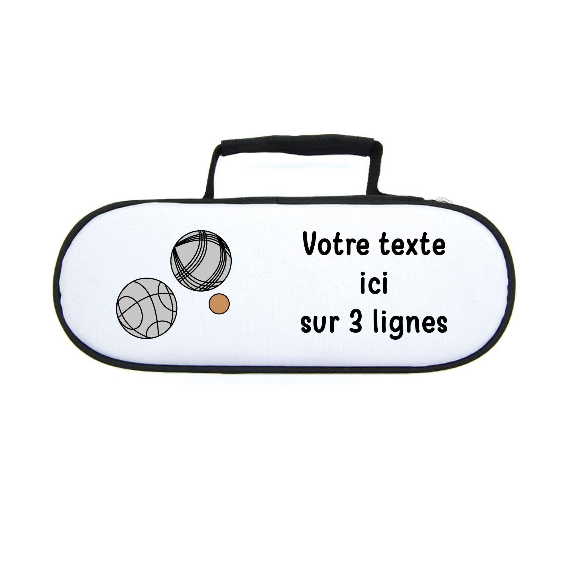 Mygoodprice Sacoche Housse Boules pétanque Pictogramme Boules et cochonnet avec Texte Personnalisable