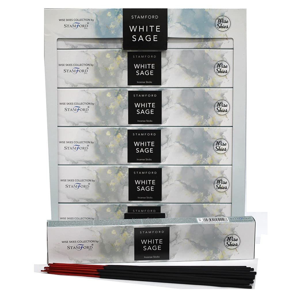 Incense Sticks Gift Pack of 6 - Stamford Wise Skies Premium Perfume Incense Fragrances Joss Sticks (White Sage)