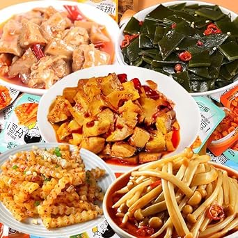 Instant spicy flammulina velutipes, crispy dried radish, lotus root and kelp slices, mixed flavored kimchi, pickled vegetables, side dishes, healthy vegetarian salad Mixed flavor,100 packs