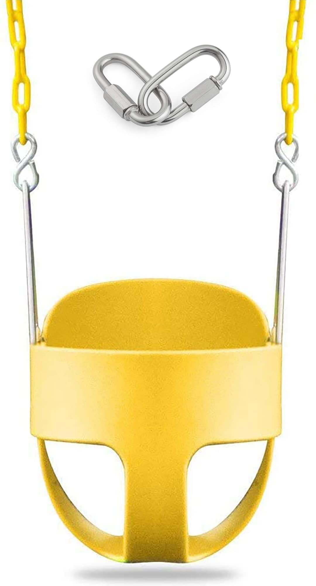 Reznor Heavy-Duty High Back Full Bucket Toddler Swing Seat with 60 inch Coated Swing Chains and Carabiners for Easy Install Fully Assembled, Yellow (B09SJ1D9CD) Amazon Price History, Amazon Price Tracker