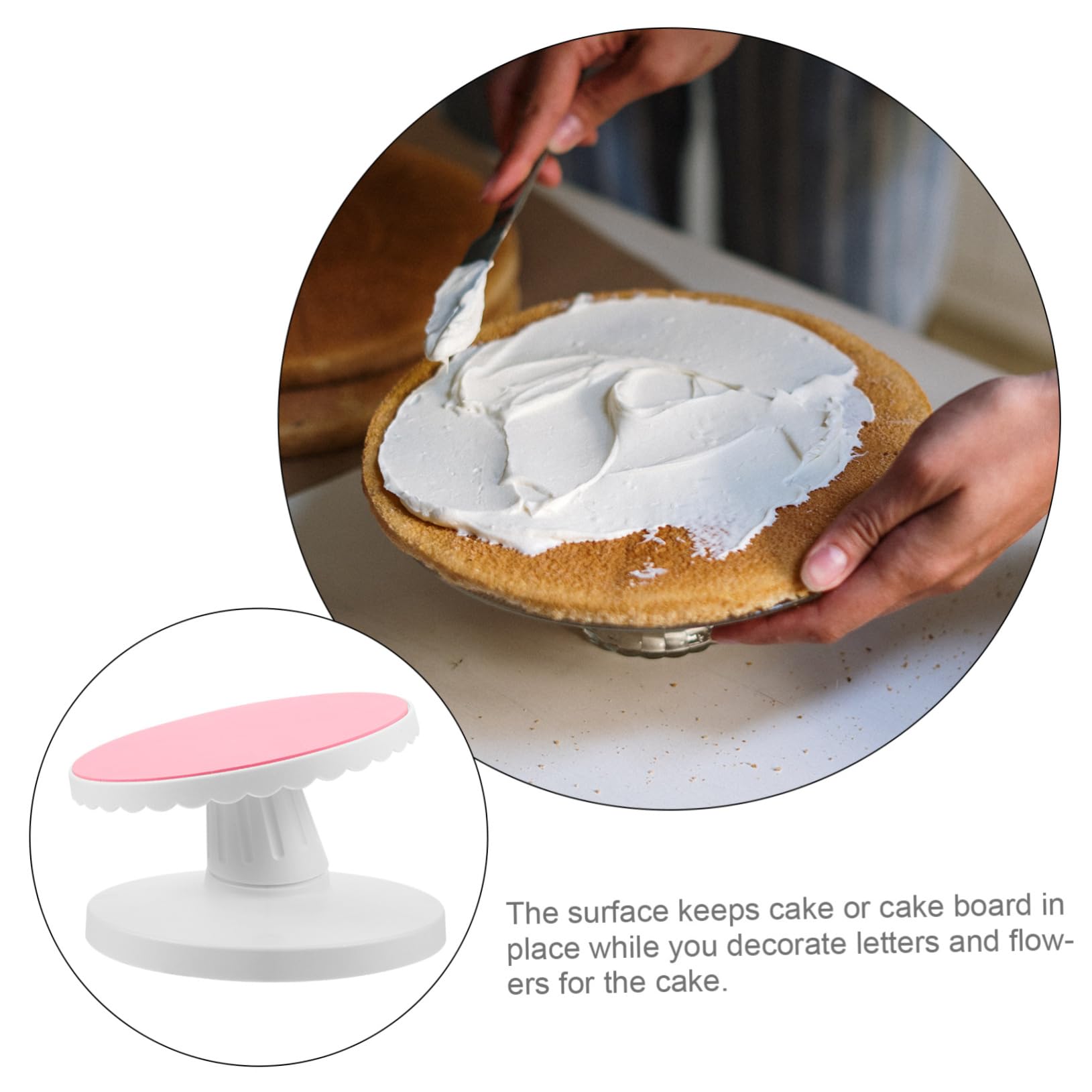 Plateau Tournant à Gâteaux 10 Pouces en Plastique Rose pour Décoration