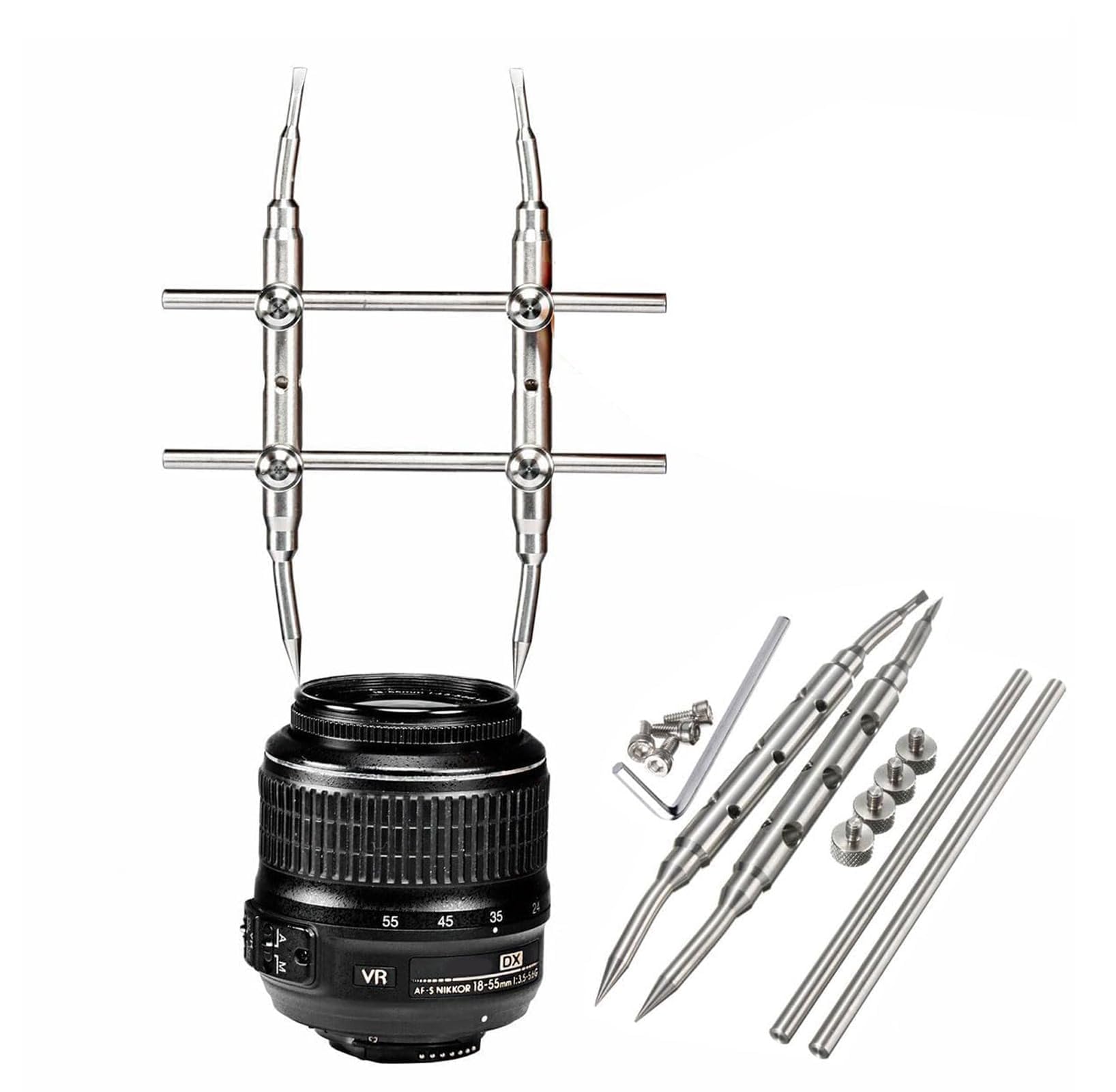 Reparación de Lentes de cámara,Herramienta Profesional Punta Curva,Juego de Herramientas de Reparación de Lentes,Herramienta de Reparación de Lentes,Kit de Herramientas Profesional de Llave de Lente