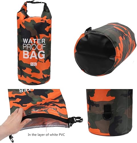 Miniatura 3 de Bolsa seca impermeable de 2L5L10L15L20L30L, saco enrollable que mantiene el equipo seco para kayak, rafting, navegación, natación, campamento,