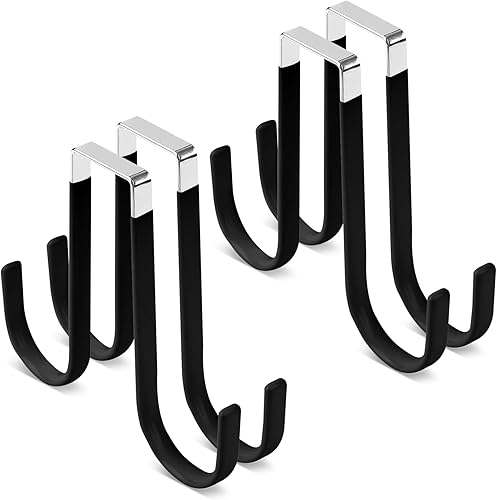 Miniatura 1 de Ganchos para colgar sobre la puerta, goma suave para evitar arañazos, ganchos para colgar en la puerta, para baño, sala de estar, dormitorio y