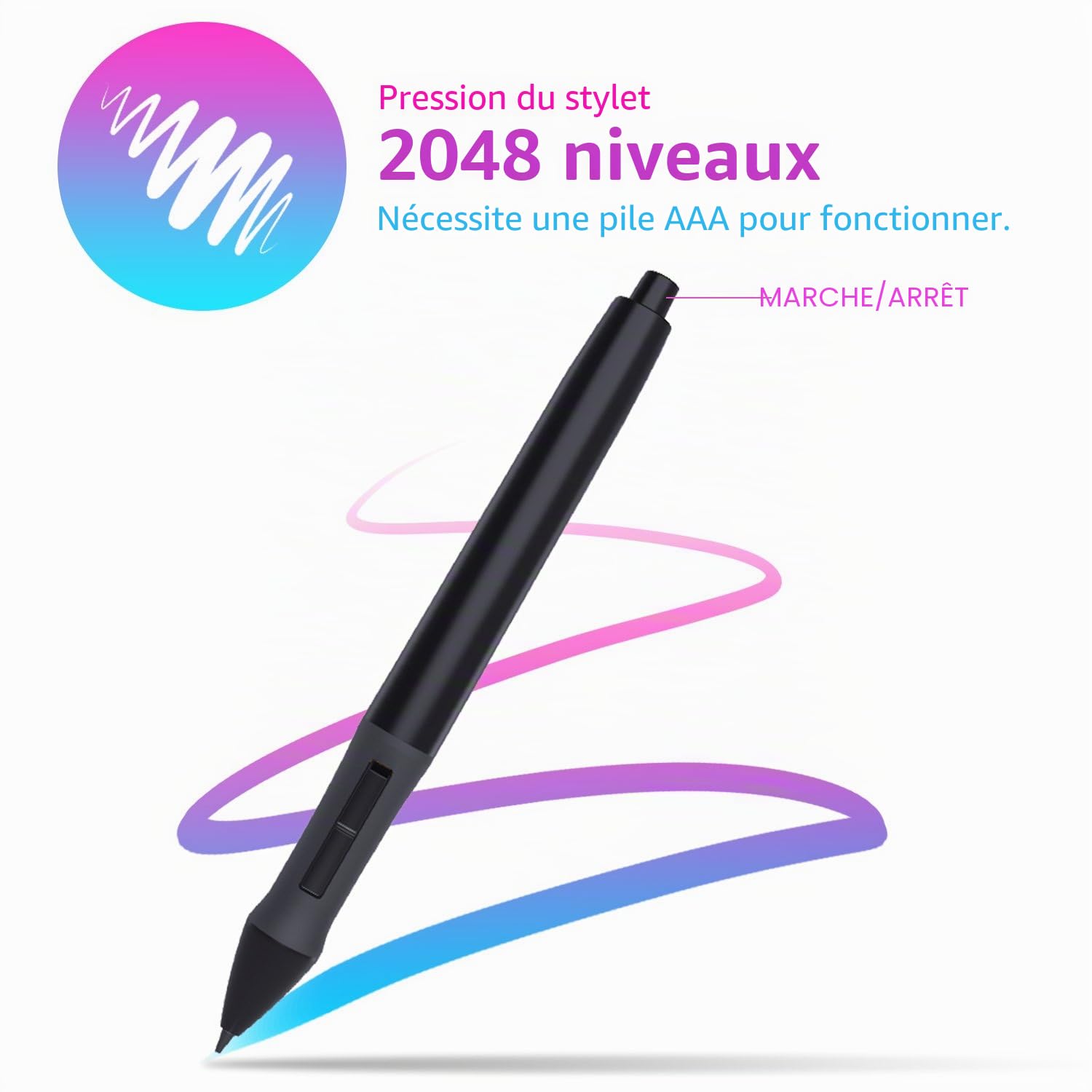 Huion 420 Tablette Graphique Portable 4000 LPI 2048 Pression Stylet à Pile 10x5,6cm (4"x2,23")