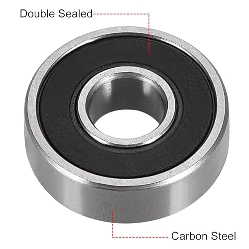 Miniatura 2 de uxcell 607-2RS - Rodamiento de bolas de doble sellado 180017, rodamientos Z1 de acero de alto carbono de 0.276 in x 0.748 in x 0.236 in (paquete de