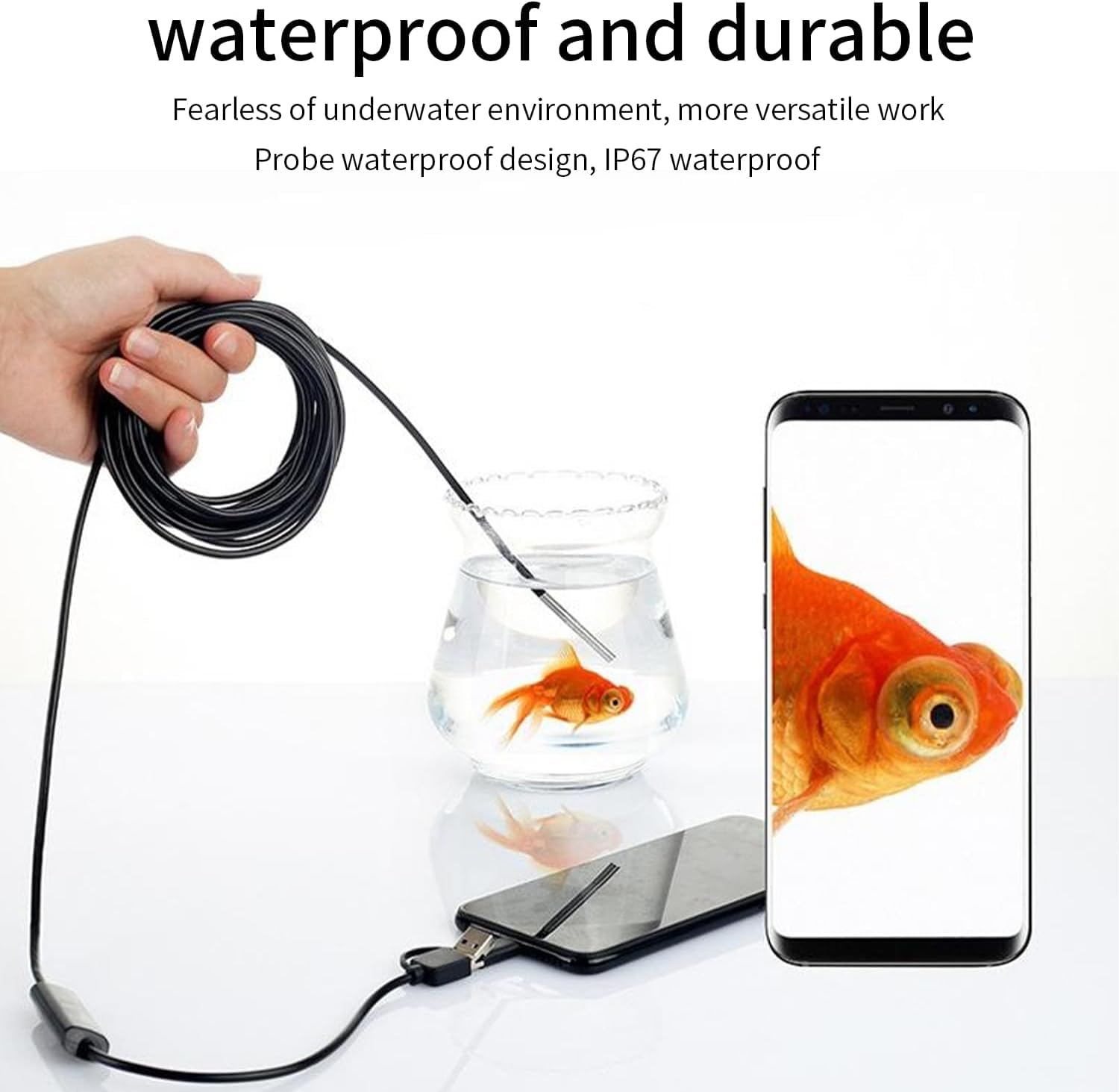 3 in 1 Android 7mm Endoscope Camera USB Inspection Camera 1M Length Endoscope 6 LED Endoscope IP67 Waterproof USB Inspection Camera for Android Mobile Phone Endoscope - Image 7 thumbnail