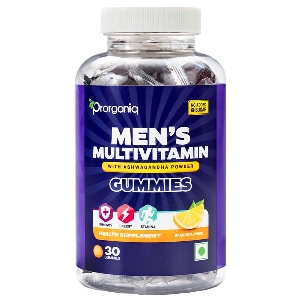 Prorganiq Mens Multivitamin Gummies with 9 Essential Vitamins, Minerals & Ashwagandha Root Extract | Energy & Immunity Boost, Supports Radiant Skin & Healthy Hair (Pack of 1) (B0CQK4QG7G) Amazon Price History, Amazon Price Tracker