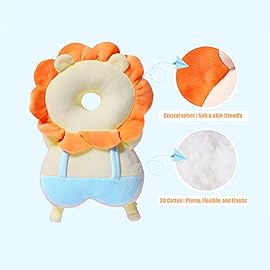PandaEar Baby Head Protection Backpack, Toddler Walking Head Protector, Adjustable Head Protector Pad Safety Cushion (Orange)