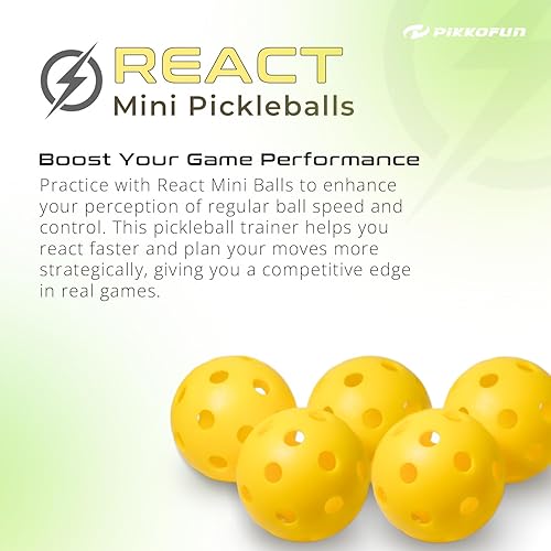Miniatura 2 de PIKKOFUN React Mini Pickleball Balls - 5 Pack Quiet Training Balls for Improve Hand Speed, Paddle Control and Accuracy