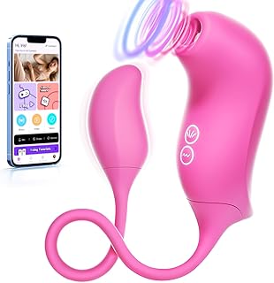 Vibromasseur Sex Toýs Femme - Vibromasseurs Feminin Gode Sextoyse Clitoridienne Puissant Sex Toys Oeuf Vibrant Sextoy à Distance avec 10 Vibration & 10 Succion, APP Vibro Clitoris pour Couple Plaisir