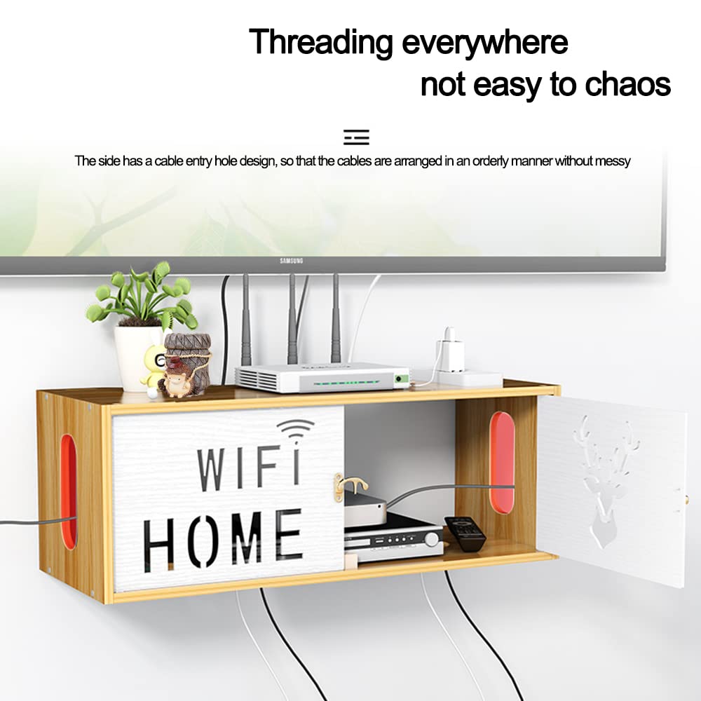 JGS Premium - WiFi Router Opbergdoos Voor Aan De Muur - Kabels En Stopcontacten Organizer Wit