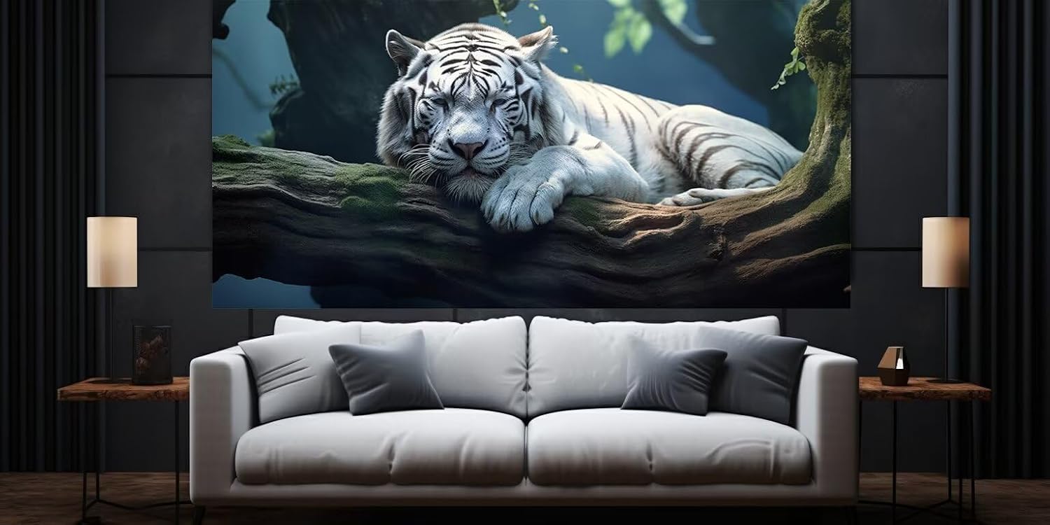 Forest Tiger Diamond Painting Kits for Adults, 5D Diamond Art, DIY Paint by Numbers, Large Diamond Dot, Full Square Drill Diamond Paintings, Embroidery Craft, Home Room Wall Decors (20x40 Inch),Z506