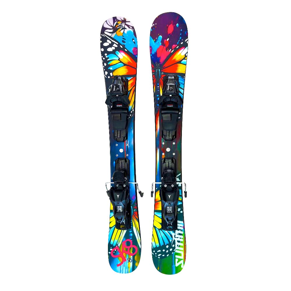 Summit Skiboards Sk8 96 cm LE Rocker/Camber Skiboards Snowblades w. Atomic Ski Bindings
