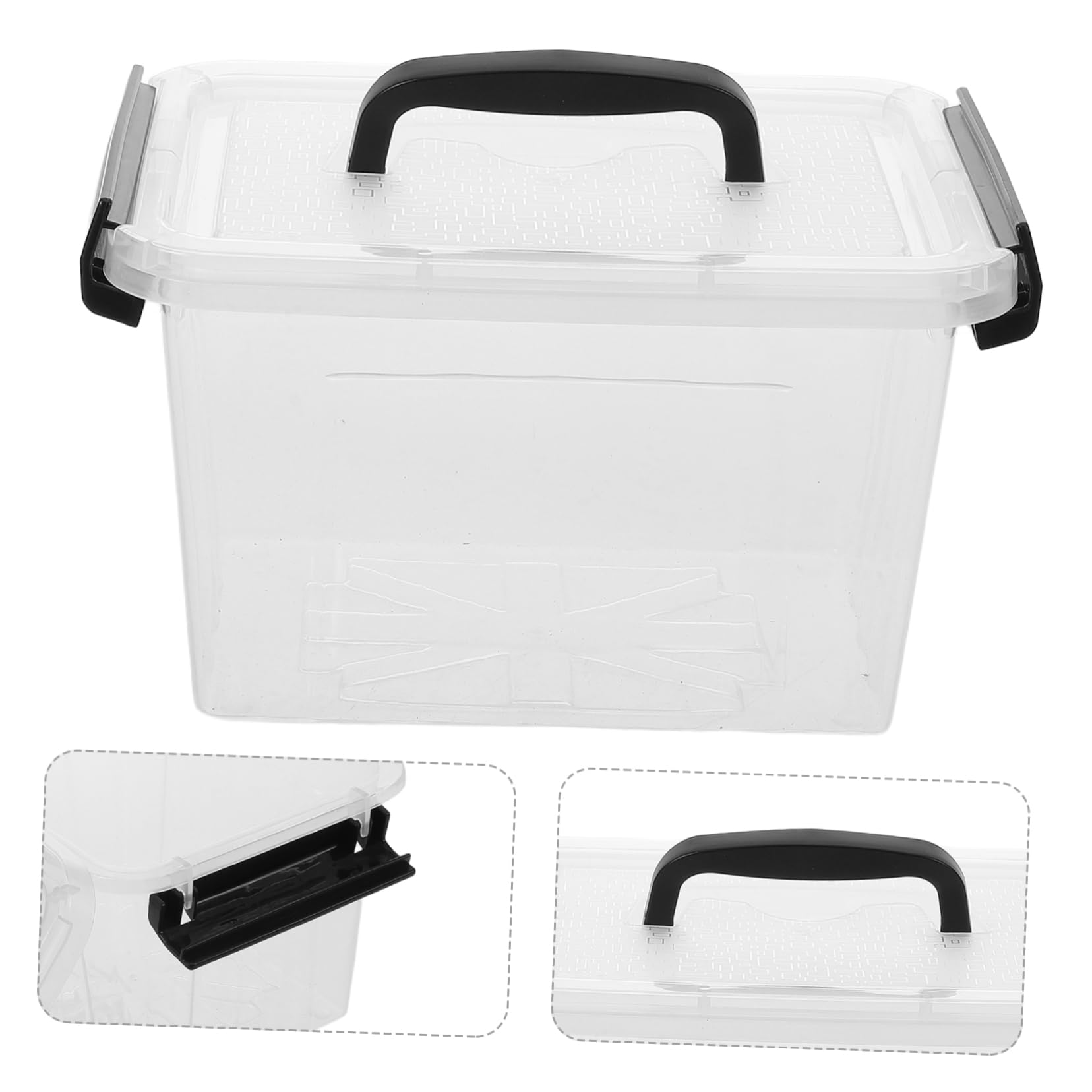 PRETYZOOM Set da 6 Scatole di Plastica con Coperchio e Chiusura, Design Trasparente Versatile per Conservare Cancelleria e Medicinali, per Scrivania e Cassetto