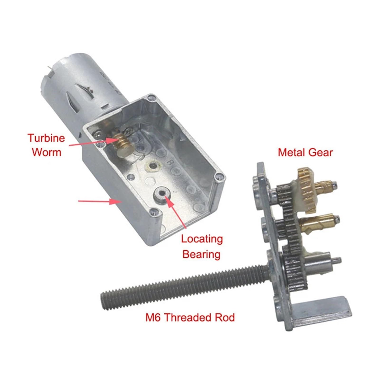 Elektrischer Gleichstrom-Schneckengetriebemotor mit langem Schaft und M6-Gewinde, 12 V, 6–150 U/min, Gleichstrommotor mit hohem Drehmoment, selbsthemmend, einstellbare Geschwindigkeit, JGY370(92RPM)