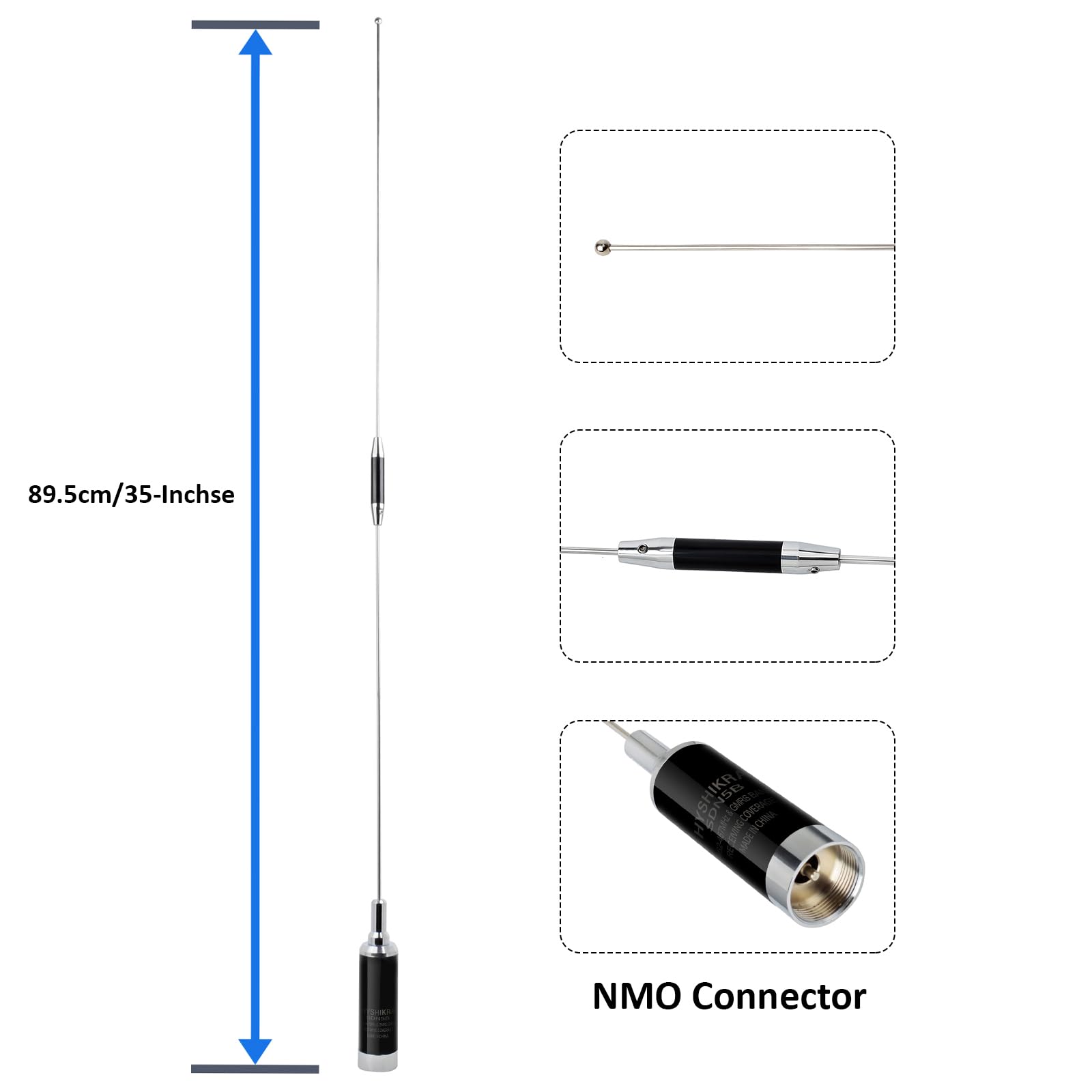 Amazon.com: HYSHIKRA GMRS NMO Mobile Antenna, 462-467Mhz UHF 36