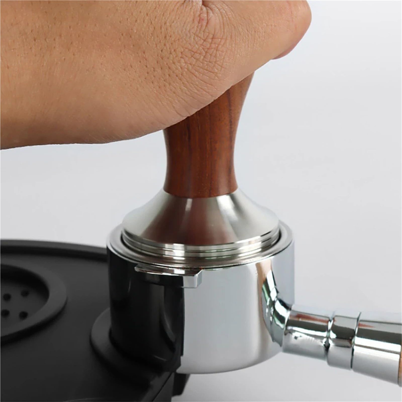 Pressino Per Caffè Espresso Da 51/54/58 Mm Manuale In Legno Resistente Acciaio Inossidabile Progettato Per Caffè Accessori Per Caffè Espresso Strumenti Per Barista Tamper Manuale(58.35mm-Wood)