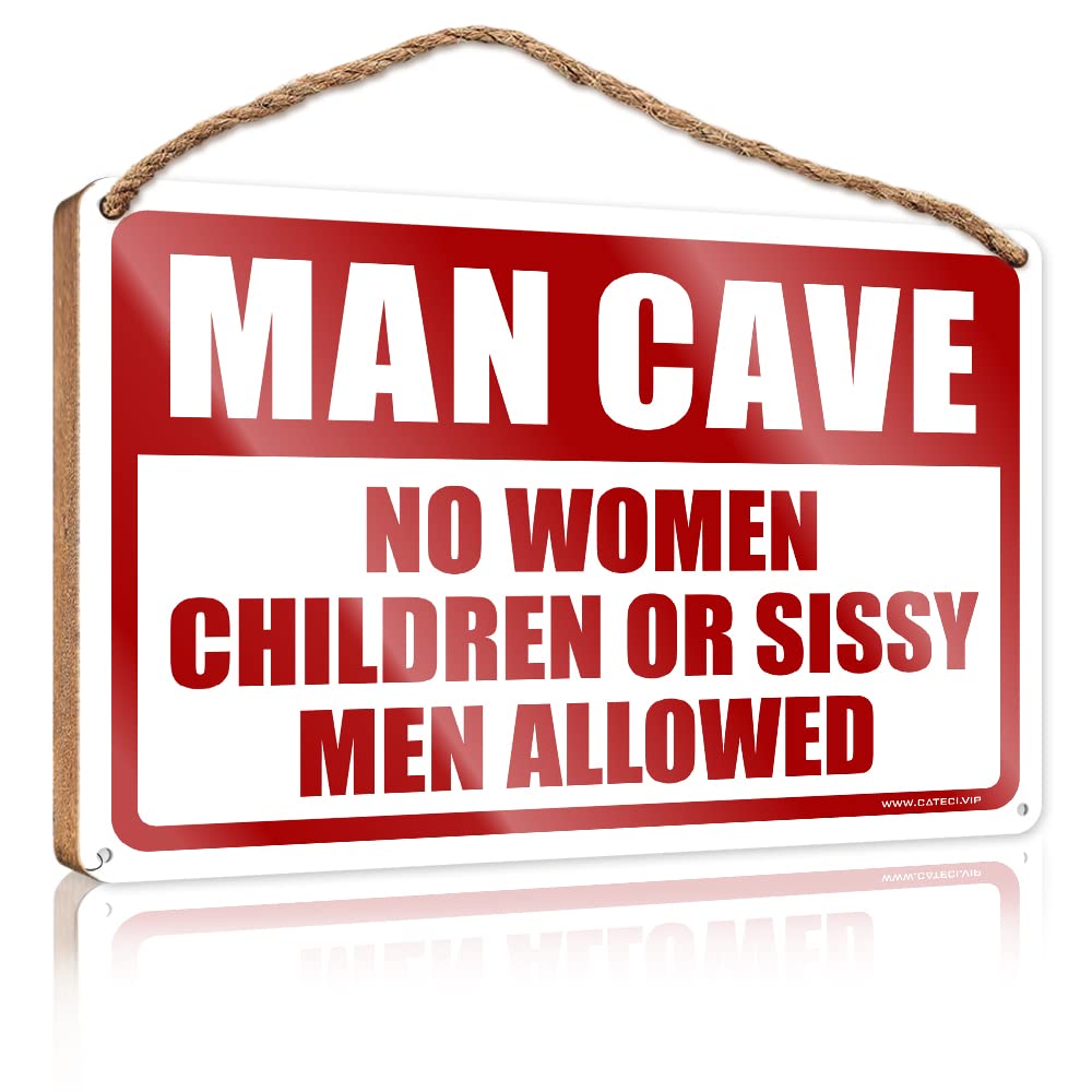 Hanging Plaque Wooden Man Cave Rules Wooden Sign Hanging Pantry Sign Decor Pool Decorations Outdoor(15X28CM)