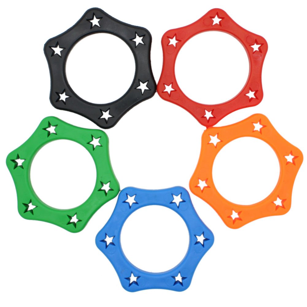 AKOAK 5 Pack Assorted Color Rubber Wireless Slip Holder Stand Roller Mic Microphone Handheld Microphone Anti-rolling Protection Rings